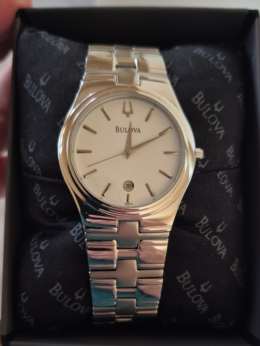 Bulova Silver White Dial Stainless Steel Bracelet Watch